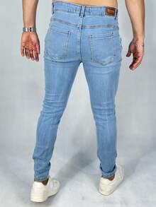 Men's Jeans Lycra Ripped Premium Skinny Elastane - Rửa trung bình - Xem 3
