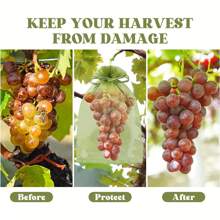 20pcs Reusable Drawstring Mesh Produce Bags, Lightweight Breathable Fruit & Vegetable Protection Cover For Grape, Apple, Pomelo, Multi-Purpose Gardening Anti-Insect Bags, Wedding Party Gift Packaging, Decorative Bags With Ribbons