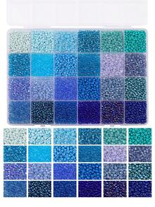 24格3毫米彩色玻璃珠，适用于手工珠宝制作、手链和项链DIY配件[5200颗]