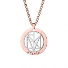 New Style Creative Custom Made Name Logo Disc Necklace Gift For Women, Mother'S Day Personalized Name Customization Jewelry Carving Pendant Necklace Gifts For Wife - Rose Gold+Silver - View 10