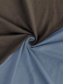 Women's Plus-Size Color Block Splicing Long-Sleeved Loose Turkish Robe Coat Is Elastic., Modest - Blue Brown - View 5