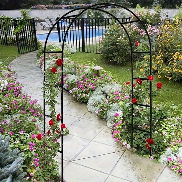 2 Sizes Durable Metal Garden Arch, Plant Climbing Arch, Arbor, Home Decor Arch, Suitable For Wedding, Birthday, Graduation, Christmas, Easter, Thanksgiving And Valentine's Day, Multipurpose Celebration Arch, Decor For Garden, Party And Hall, No Electricity Needed, No Feathers, Multi-Purpose Trellis And Gazebo, Easy Assembly, Ideal For Outdoor Weddings And Climbing Plants, Wedding Decor, Elegant Garden Decoration