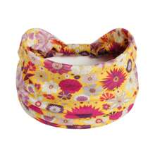1 Stück Bohemian Stil Frauen Blumen-Muster verdrehtes elastisches Stirnband, breites dehnbares rutschfestes Haartuch für Damen Yoga Make-up Workout, für alle Jahreszeiten, Polyester Faser Turban Stirnband