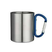 200Ml Taza de Acero Inoxidable Camping Viaje Gancho de Mosquetón Asa Taza de Agua Picnic Viaje al Aire Libre Caminata Taza Portátil - Verde - Ver 7
