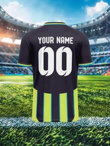 Custom Made Football/Soccer Jersey 2025, Men Blue Moon Manchester City Training V Neck Shirt, Personalized With Name, Number, And Logo, Comfortable Fit For Daily, Casual, Party Wear