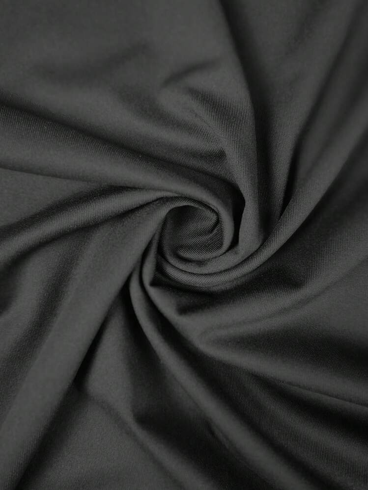 Camiseta ajustada de manga corta tipo henley, moda adecuada para el verano - Negro - Añade 5