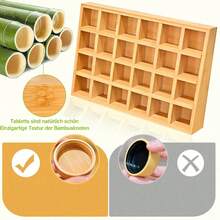 ERUIV Bamboo Spice Rack With 24 Compartments, 24 Spice Jars (120 Ml), Drawer Organizer, Spice Rack With Spice Jars, Spice Labels, Spice Organizer - 24 Square Bottles With Bamboo Lids and Tray - View 9