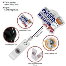 1 Pc YOU ARE ABOUT TO EXCEED THE LIMITS OF MY MEDICATION Badge Reel ID Card Cute Badge Reels Retractable Clip Accessories For Nurse, Work, Office Workers, Nurses, Nursing, Doctor