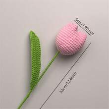 7pcs Artificial Woven Tulips, Crochet Flower Bouquet, Graduation Ceremony Gift, Wedding Party Decorations, Teacher Appreciation, Graduation Favors, Teacher's Day, Mother's Day, Valentine's Day Gifts, Home Decor, Summer Indoor Vase Decor