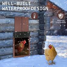 1pc Automatic  Door, Battery Operated, Waterproof  Door, Light Sensor Timed Alarm, Electric  Door With Anti-Trap Design, Automatic Opening And Closing  Accessories For  Chicken Farm