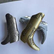 1pc Fashionable Silver Cowboy Boot Shaped Bic J6 Lighter Cover - Perfect For Parties And Daily Use