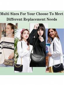 1 Pack Flat Purse Chain Iron Bag Link Chains Shoulder Straps Chains With Metal Buckles Hook For Replacement, DIY Handbags Crafts, 7.9 Inches/20cm(Gold) - Multicolor - View 7