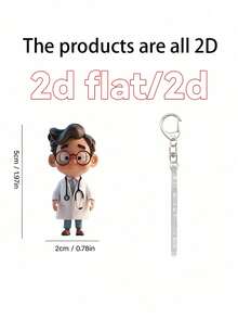 1pc 2D Flat/2D Acrylic 2D Plane Doctor Keychain, Ideal Gift For Doctor Friends, Keychain Pendant Accessory, Christmas Gift For Doctors Bag Charms Car Accessories Teacher Sister Gift Ideas - Multicolor - View 9