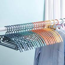 10pcs Non-Marking Anti-Slip Hangers Set For Shirts, Dresses, And Delicates - Space-Saving Closet Organizer For Home, Dorm, And College Rooms, Heavy-Duty Clothes Hangers With Grippy Ridges To Prevent Slips, Durable Build For Everyday Drying And Storage, Maximizes Closet Space, Compatible With Standard Rods, Perfect For Wardrobe Refresh And Laundry Days