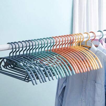 10pcs Non-Marking Anti-Slip Hangers Set For Shirts, Dresses, And Delicates - Space-Saving Closet Organizer For Home, Dorm, And College Rooms, Heavy-Duty Clothes Hangers With Grippy Ridges To Prevent Slips, Durable Build For Everyday Drying And Storage, Maximizes Closet Space, Compatible With Standard Rods, Perfect For Wardrobe Refresh And Laundry Days