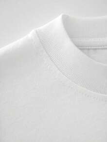 Men's 220g pure cotton letter print short-sleeved T-shirt - Blanco - Ver 5