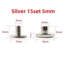 5/10/15 Sets Luggage Leather Metal Craft Solid Screw Nail Rivet Double Curved Head Belt Strap Rivets Book Screws Buttons Snap