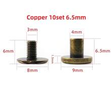 5/10/15 Sets Luggage Leather Metal Craft Solid Screw Nail Rivet Double Curved Head Belt Strap Rivets Book Screws Buttons Snap