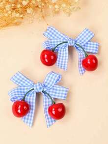 2pcs Cute Bowknot Hair Clips, Versatile Bangs Clips, Hair Accessories For Girls - Blue - View 7