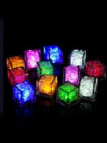 6/12/24 Stücke leuchtende Eiswürfel, mehrfarbig langsam blinkend, wasserdichte leuchtende Eiswürfel für Getränke, geeignet für Hochzeit, Club, Bar, Getränke, KTV, Nachtlicht, Schwimmbad, Hochzeit, Party Deko - farbiges Licht - Übersicht 3