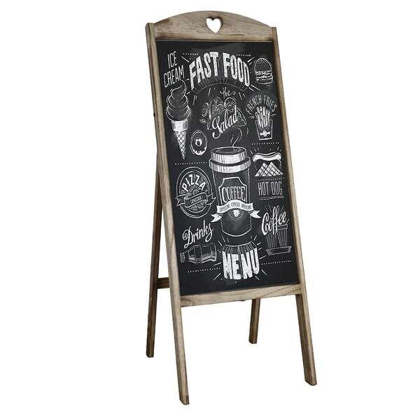 Chalkboard, A-Frame Sidewalk Chalkboard Sign,  Sandwich Chalkboards,Rustic Menu Display For Restaurant, Vintaged Style, Display Stand