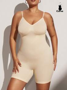 1 Pieza Shapewear tipo corsé sin espalda sexy y de microfibra para mujer de talla grande, uso de verano