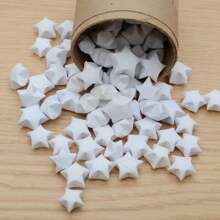 100PCS Origami-Lucky Stars Colorful Premade Origami-Paper Stars Hand-Made 3D Wish Star For DIY Projects