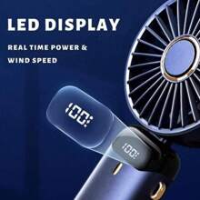 Stay Cool On-The-Go: Small Handheld USB Rechargeable Fan - Portable & Charging For Students & Office Desk Portable Fan Cute Handheld Fan Battery Operated Lightweight Small Personal Fan For Stylish Girl Kids Women Men Outdoor Travel Camping Handheld Fan Portable Fan, 5-Speed Fan, LED Display Screen, Personal Mini Travel Fan With Backup Power Supply, USB Foldable Female Electric Fan