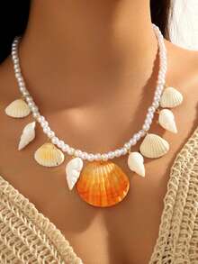 30g/Pack Assorted Size Perforated Small Seashells, DIY Beading Materials, Craft Decoration Accessory - Beige - View 4