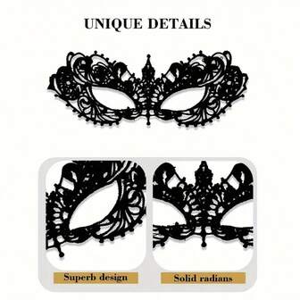 1pc Women's Elegant Lace Masquerade Mask - Fabric Queen Style Half Face Mask, Suitable For Cosplay, Party And Events, Rave