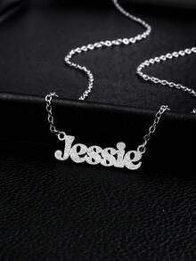 Customized Stainless Steel Name Necklace, Personalized Matte Simple Custom English Letter Font, Suitable For Couples, Friends, Family, Mother's Day High-End Gift, Gold Fashion Jewelry Necklace For Daily Wear, Perfect For Anniversary, Wedding, Friends Gathering, Back To School, Classmate Reunion