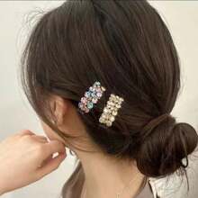 1/4/6Pcs Colorful Rhinestone Bangs Side Clips – Light Luxury Hair Clips For Women & Teens | Fashionable Duckbill & Ponytail Clips With Dazzling Diamonds | Exquisite Headwear For Daily Wear, Parties, Bathroom, Bedroom, Living Room​ Back To School