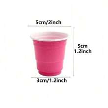 10/20/50/100pcs 2 Oz Pink Wine Glasses, Hot Pink Party Glasses, Singles Party, Birthday Party Glasses, Jelly Wine, Shower, Hot Pink Party Gifts, Pink Party, Party Wine Glasses, Graduation Ceremony Glasses