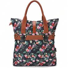 2025 Hottt New Arrivals:TOURBON Ladi Bicycle Pannier Shopper Waterproof Canvas Bike Bags For Rear Carrier Handbag For Cycling TravelBlackBlack - Bildfarbe - View 2