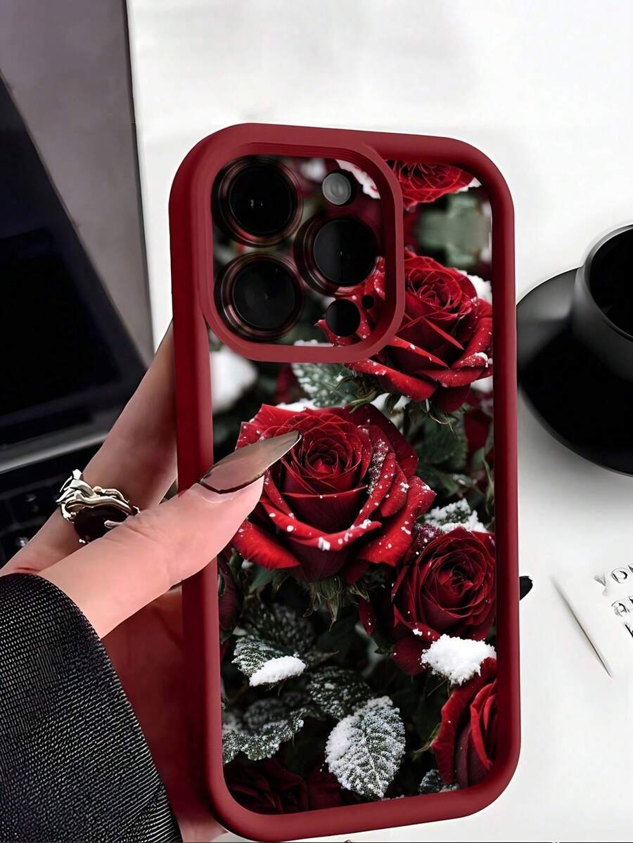 Funda para teléfono con estampado de carey. Funda clásica retro con estampado floral de rosas. Funda de TPU suave, anticaídas, antideslizante y antigolpes. Compatible con phone S. Funda para phone 5/15 Plus/15 Pro/15 Pro Max (1 unidad) - Multicolor 3 - Ver 1