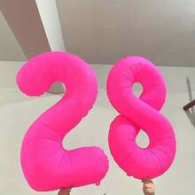 Bóng bay huỳnh quang số 0-9 40 inch, bóng bay số neon màu hồng, thích hợp cho tiệc sinh nhật, tốt nghiệp, đám cưới, kỷ niệm, giáng sinh, năm mới, trang trí tiệc phát sáng, chụp ảnh tự động - Hồng - Xem 8