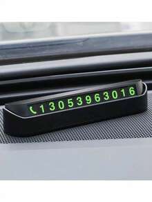 1pc Press-Down Hidden Temporary Parking Number Sign With Night Visibility, Durable Plastic Car Dashboard Phone Number Card For Easy Contact - one-size - View 1