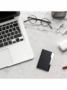 名片夹大容量 PU 收纳盒，适用于办公室、展会学校用品、返校季的便携式收纳盒 - 皮質商務名片夾 - 查看 3