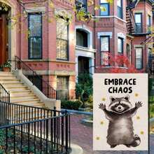 Garden Flag Fun Raccoon Vertical Double-Side Outdoor Decoration Garden Lawn Home Decor 12 X 18 Inches