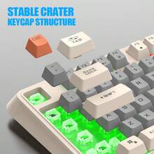 XUNFOX 1 pieza Teclado con cable, teclado mecánico con iluminación de tres colores para juegos, con perilla de ajuste de volumen y teclas de conmutación, apto para escritorio y portátil - Ver 5