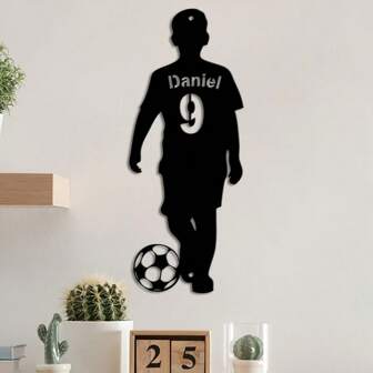 Custom Name Soccer Player Wall Decal, Personalized Boy Name, Football Wall Stickers, Custom Boy Name Soccer Player, Personalized Soccer Decal