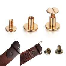 5/10/15 Sets Luggage Leather Metal Craft Solid Screw Nail Rivet Double Curved Head Belt Strap Rivets Book Screws Buttons Snap