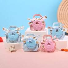 6pcs Cartoon Graphic Gift Box, Baby Blue Paper Candy Box, For Baby Shower Party, Christmas Valentine Day