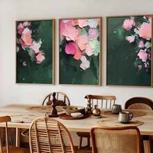 3pcs Modern Abstract Floral Wall Arts Canvas Posters, Neutral And Soft Tones, Optional Frame, Classroom, Office, Home Decoration Hanging Painting ,Wall Art With Frame