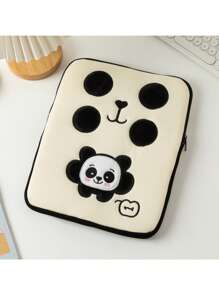 1pc 11/13/15-Inch Cartoon Embroidered Panda Ipad Inner Liner Bag Laptop Bag Apple Pro Storage Bag, Suitable For Girls And Students School Supplies,Back To School