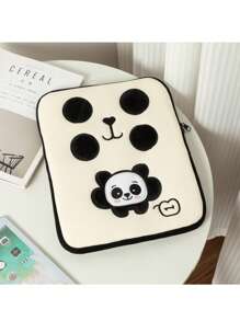 1pc 11/13/15-Inch Cartoon Embroidered Panda Ipad Inner Liner Bag Laptop Bag Apple Pro Storage Bag, Suitable For Girls And Students School Supplies,Back To School