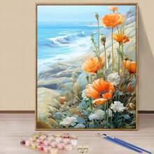 1 pièce Kit de peinture par numéros pour adultes - canevas de 16x20 po, ensemble de peinture acrylique facile de fleurs avec pinceaux et peintures - Parfait pour la décoration intérieure et les cadeaux pour anniversaires, fête des pères, Noël, fête des mères