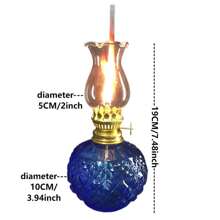 Exquisite Retro Glass Oil Lamp Thickened Without Tilting Artificially Blown Embossed Lampshade Glass Lamp