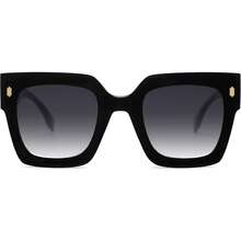 anteojos de sol cuadradas de gran tamaño para mujer, estilo retro y de lujo, protección UV400 - Marco negro - Ver 8