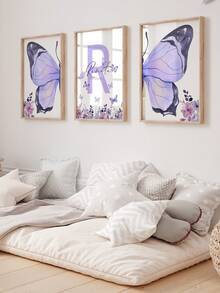 3 bức tranh vải canvas treo hình bướm nghệ thuật tùy chỉnh màu tím có tên cá nhân, nghệ thuật treo tường thẩm mỹ, áp phích thời trang Dopamine, phòng trẻ em, trang trí tường phòng ngủ cho bé gái, quà tặng sinh nhật, quà tặng không có khung, tốt nghiệp, đa chức năng, chống nấm mốc, trang trí, có thể tái sử dụng, tinh tế, phong cách, chất lượng cao, đáng yêu, hiện đại, tùy chỉnh, độc đáo, cá nhân hóa, kỷ niệm, sinh nhật, tân gia, tốt nghiệp, nhà bếp, phòng ăn, phòng ngủ, văn phòng, phòng khách, nhà, vườn, phòng trà - Màu tím - Xem 10
